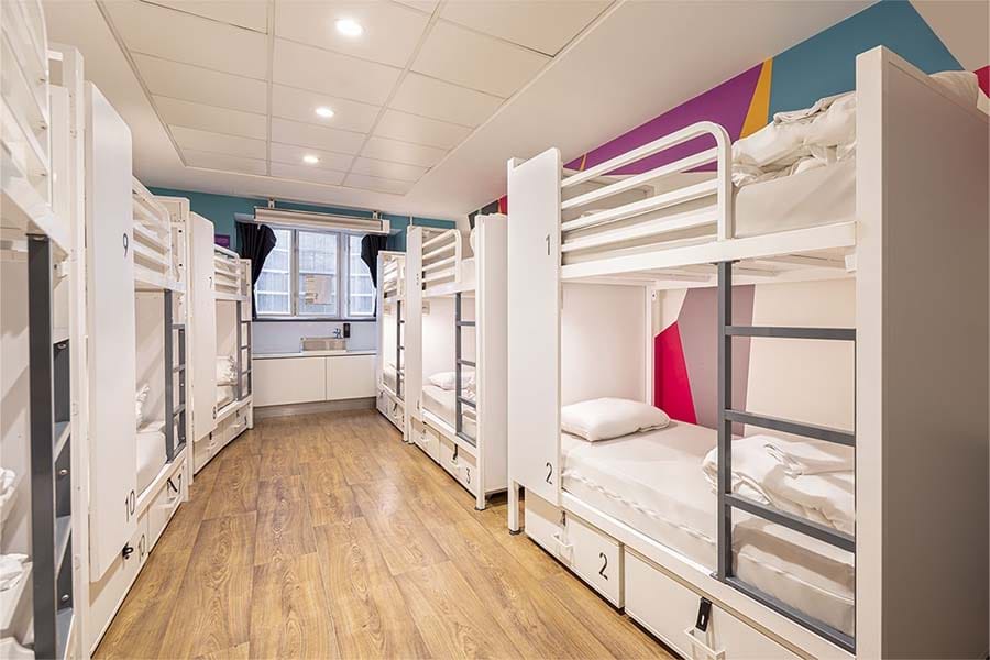 Bed in Large Dorm –&#160;Shared Bathrooms