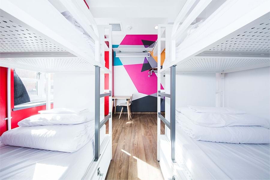 Bed in 4-bed Dorm –&#160;Shared Bathrooms